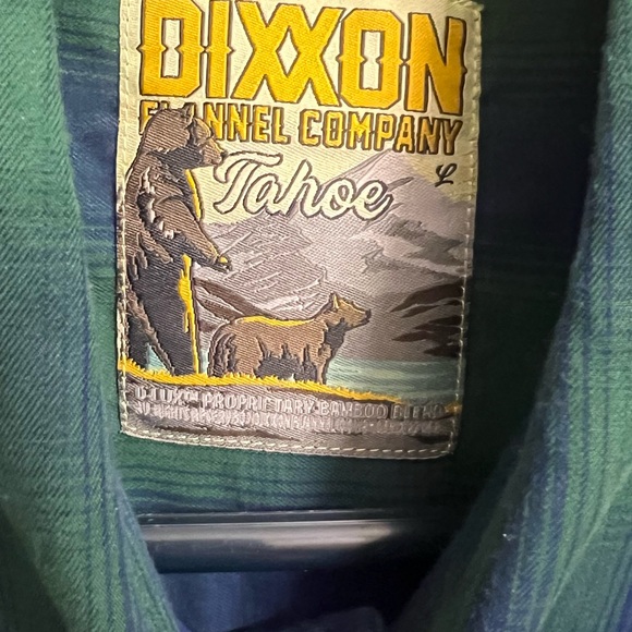 Dixxon Tahoe Men's short sleeve Green and Blue Plaid Shirt - Picture 3 of 3